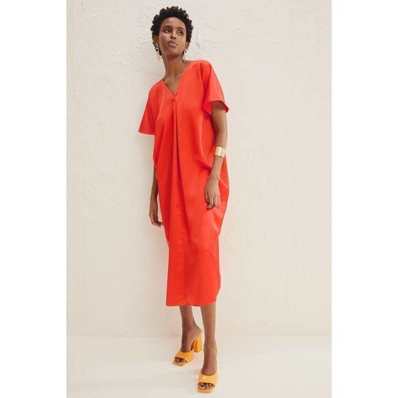H&M Limited Ramadan Modest Collection Kaftan Dress Satin - Picture 1 of 6